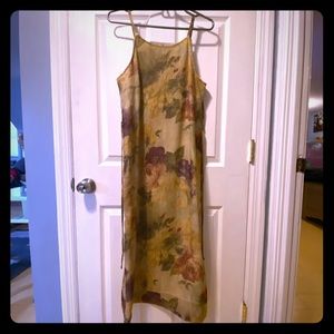 Vintage 90s autumn floral slip dress